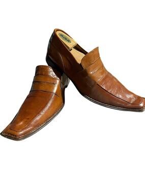 Antonio Fagnani Shoes Brown Leather Loafers Formal Dress EU44/US11 Made in Italy